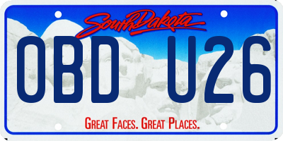 SD license plate 0BDU26