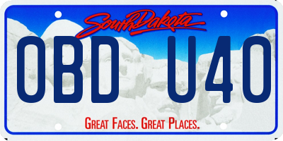 SD license plate 0BDU40
