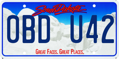 SD license plate 0BDU42