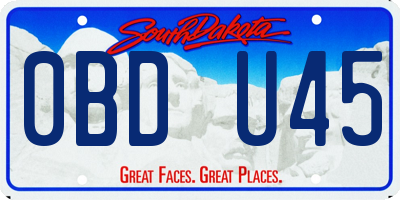 SD license plate 0BDU45