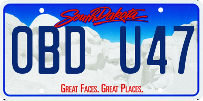 SD license plate 0BDU47