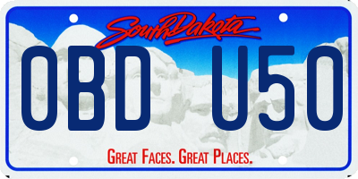 SD license plate 0BDU50
