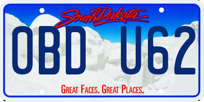 SD license plate 0BDU62