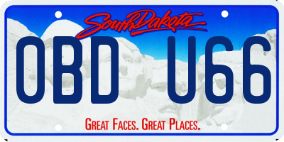 SD license plate 0BDU66
