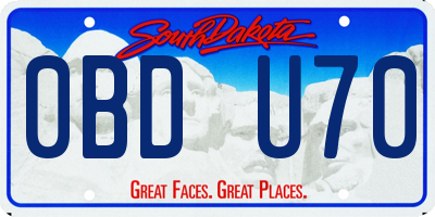 SD license plate 0BDU70