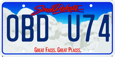 SD license plate 0BDU74