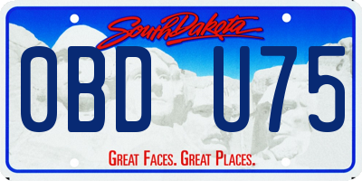 SD license plate 0BDU75