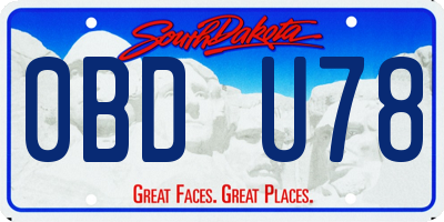 SD license plate 0BDU78