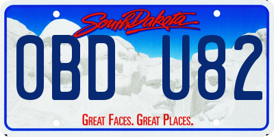 SD license plate 0BDU82