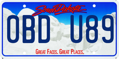 SD license plate 0BDU89