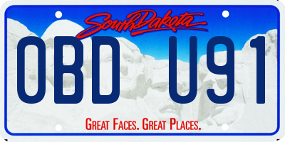SD license plate 0BDU91