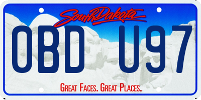 SD license plate 0BDU97