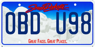 SD license plate 0BDU98