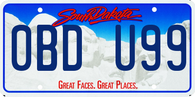 SD license plate 0BDU99