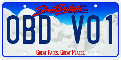 SD license plate 0BDV01