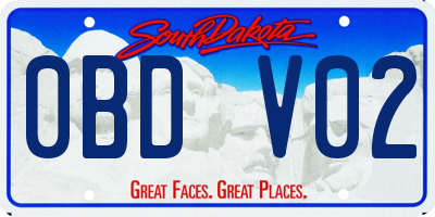 SD license plate 0BDV02