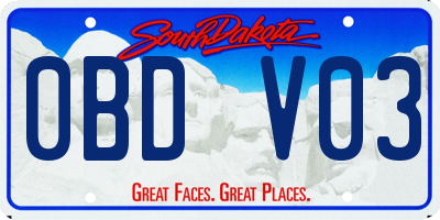 SD license plate 0BDV03