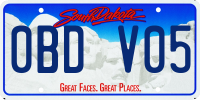 SD license plate 0BDV05