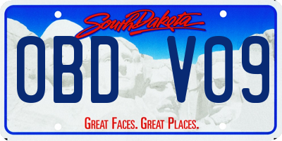 SD license plate 0BDV09