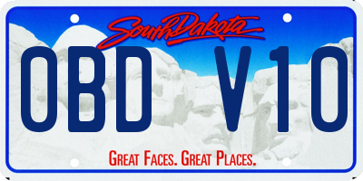 SD license plate 0BDV10