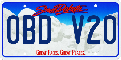 SD license plate 0BDV20