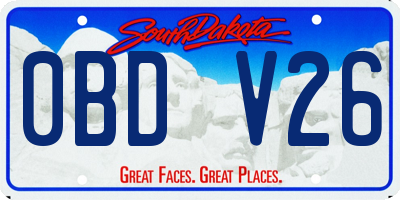 SD license plate 0BDV26
