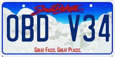 SD license plate 0BDV34