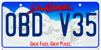 SD license plate 0BDV35