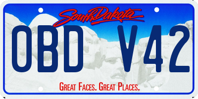 SD license plate 0BDV42