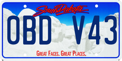 SD license plate 0BDV43