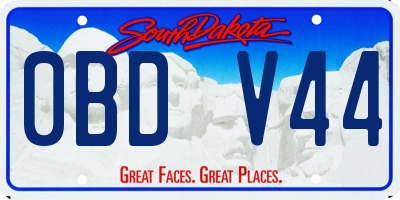 SD license plate 0BDV44
