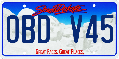 SD license plate 0BDV45
