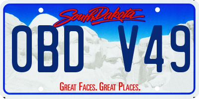 SD license plate 0BDV49