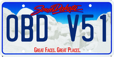 SD license plate 0BDV51