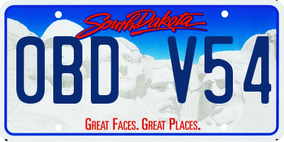 SD license plate 0BDV54