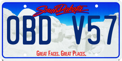 SD license plate 0BDV57