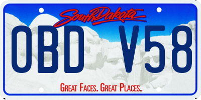 SD license plate 0BDV58