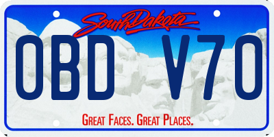 SD license plate 0BDV70