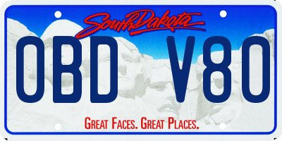 SD license plate 0BDV80