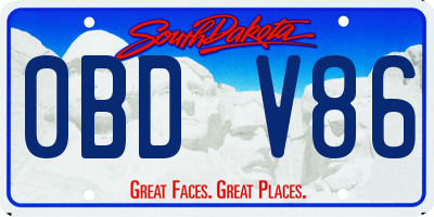 SD license plate 0BDV86