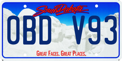 SD license plate 0BDV93