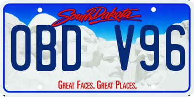 SD license plate 0BDV96