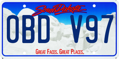 SD license plate 0BDV97