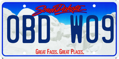 SD license plate 0BDW09