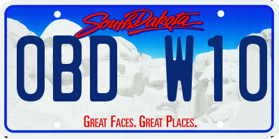 SD license plate 0BDW10