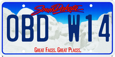 SD license plate 0BDW14