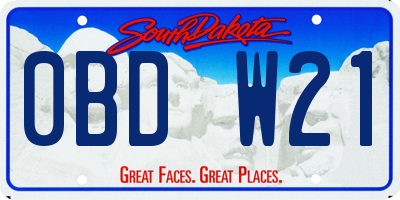 SD license plate 0BDW21