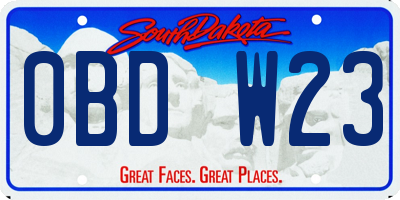 SD license plate 0BDW23