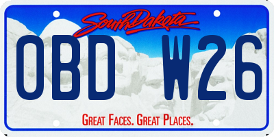 SD license plate 0BDW26