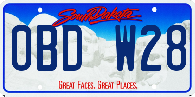 SD license plate 0BDW28